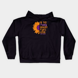 In This Family Nobody Fights Alone Eczema Awareness Kids Hoodie